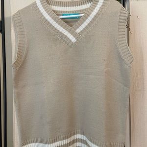 beige sweater vest